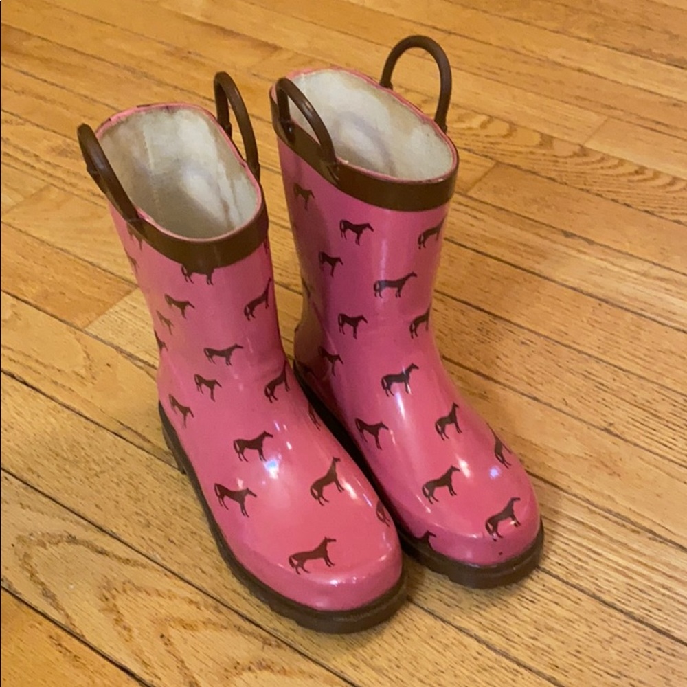 Girls Horse Pony Equestrian Rain Boots